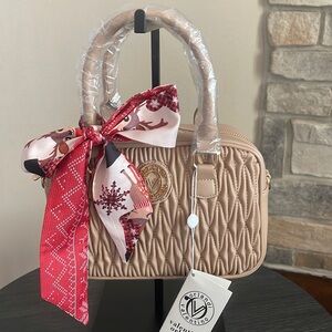 Valentino Orlandi Quilted Satchel Crossbody Bag (comes with Christmas Twilly)